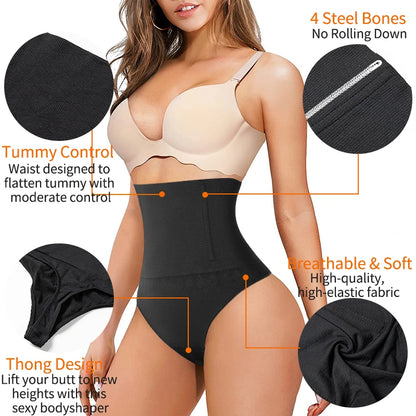 MISSMOLY Womens Shapewear Tummy Control Thong plus Size Shapewear Girdle High Waisted Body Shaper Slimming Compression Underwear