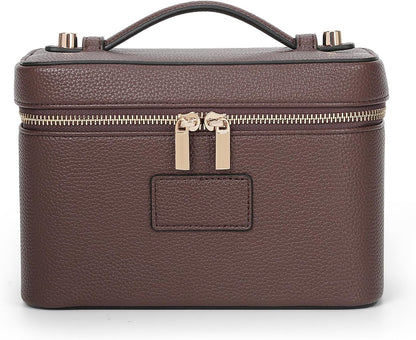 Makeup Bag Vanity Case for Women Leather Cosmetic Bag Travel Toiletry Bags Portable Makeup Organizer Case