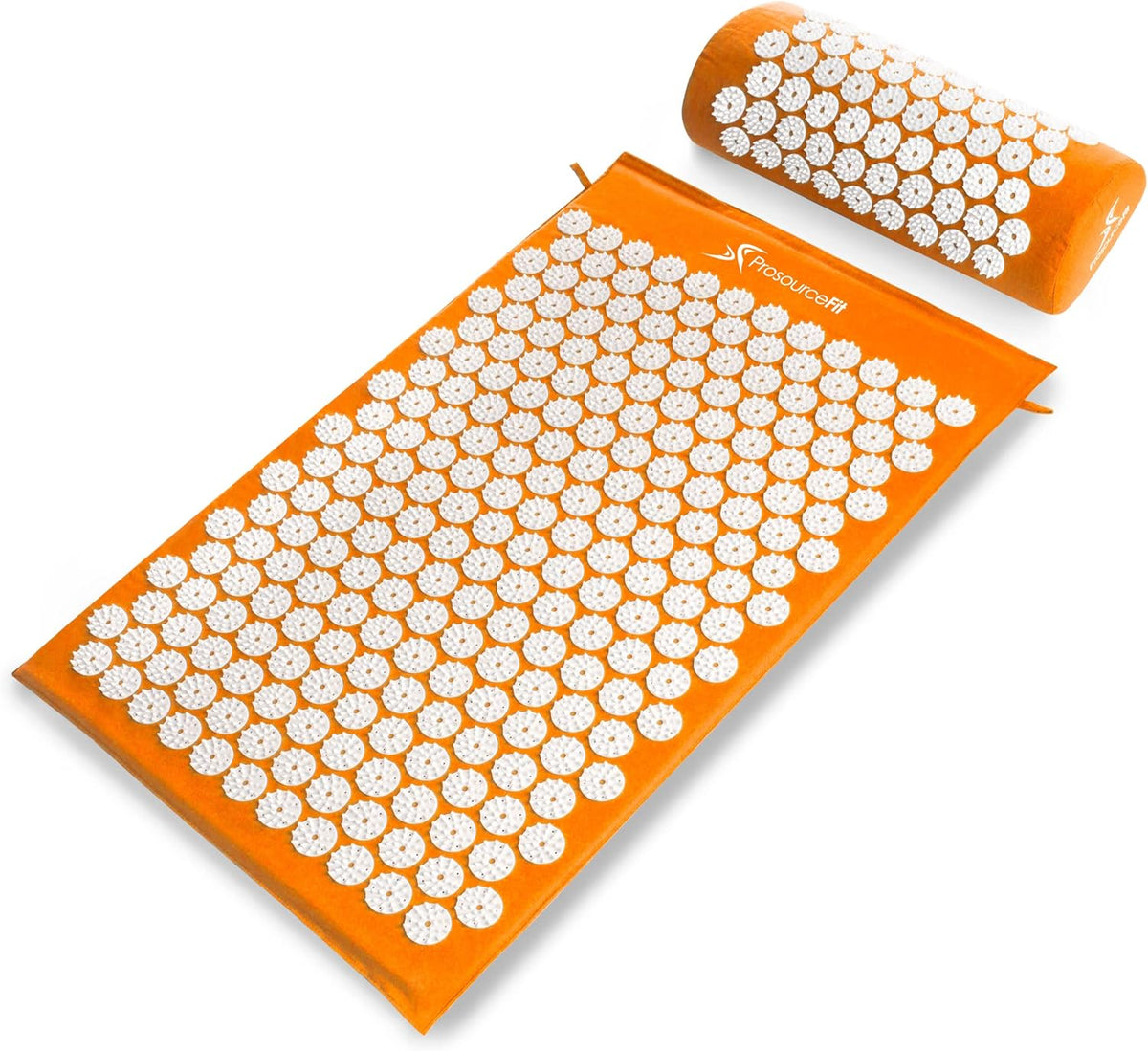 fit Acupressure Mat and Pillow Set for Back/Neck Pain Relief and Muscle Relaxation, Orange