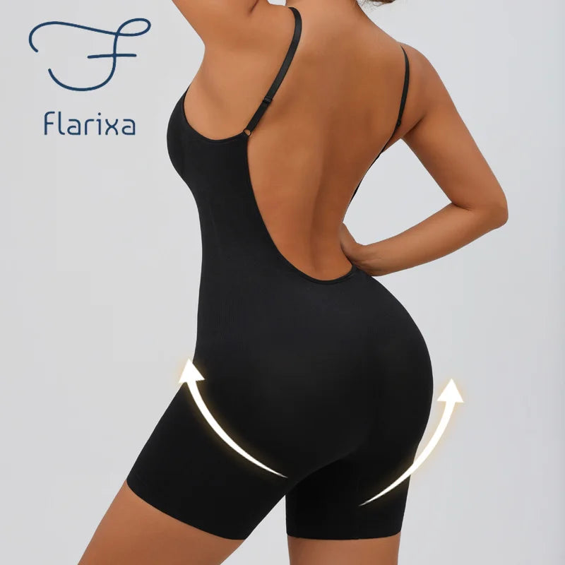 Women'S Low Back Seamless Bodysuit Tummy Control Hip Lifter Full Body Shaper Backless Shapewear Jumpsuit Slim Corset