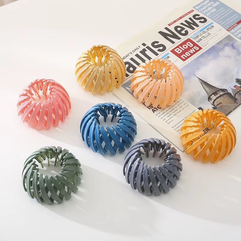 New Fashion Women Bun Claw Clips Horsetail Buckle Clip Bird Nest Expanding Hair Accessories Female Ponytail Headwear