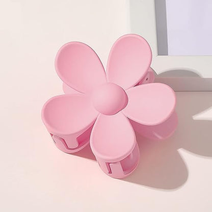 Pink Flower Hair Clip, Matte Flower-Shaped, Non-Slip, Strong Gripping Claws, Suitable for Girls with All Kinds of Hair, Small, 1 Count