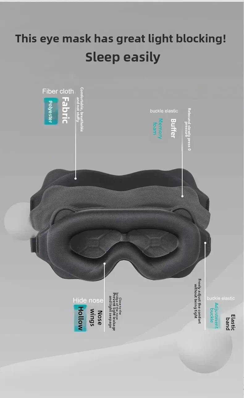 3D Sleeping Mask Block Out Light Sleep Mask for Eyes Soft Sleeping Aid Eye Mask for Travel Eyeshade Night Breathable Slaapmasker