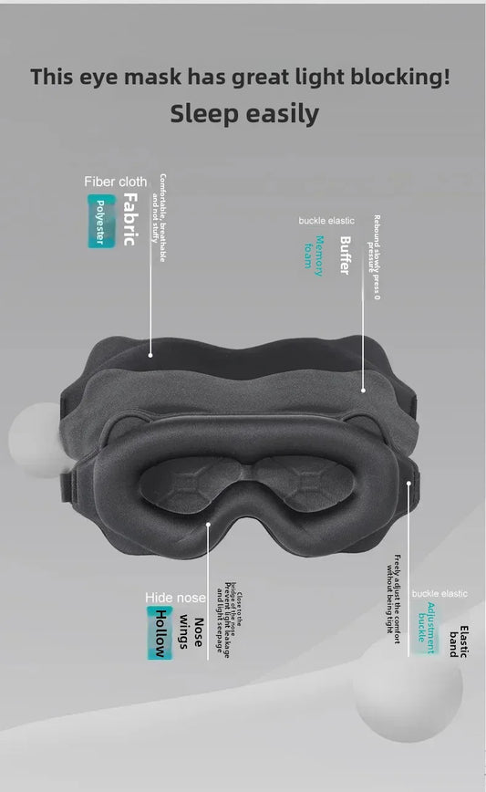 3D Sleeping Mask Block Out Light Sleep Mask for Eyes Soft Sleeping Aid Eye Mask for Travel Eyeshade Night Breathable Slaapmasker