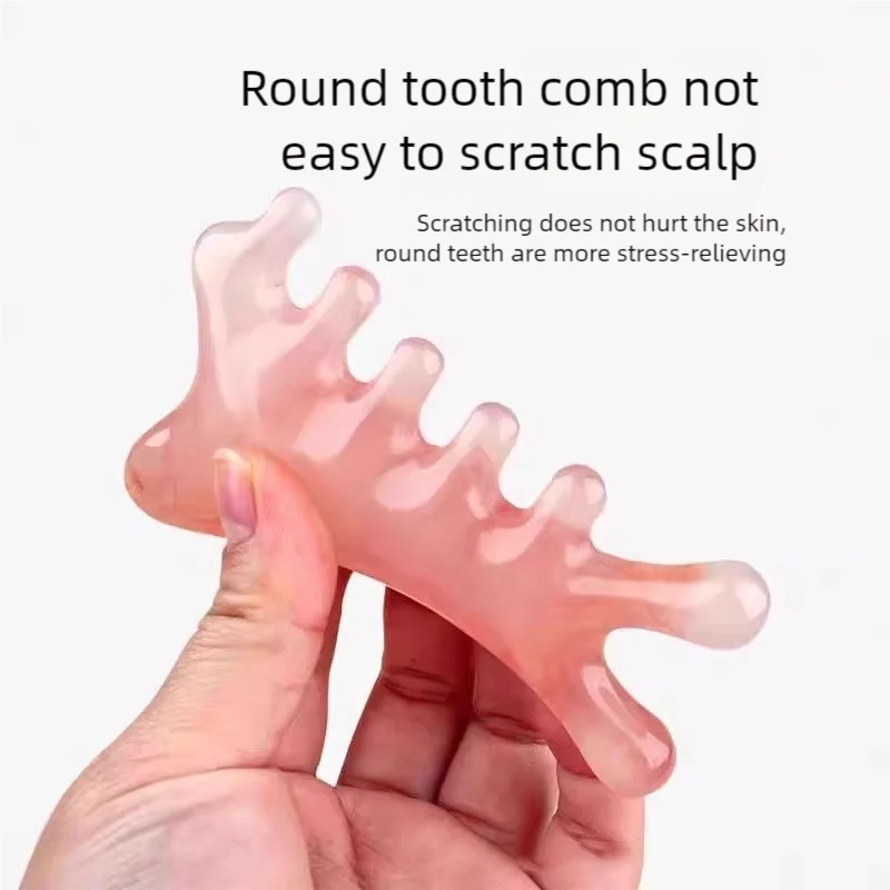 Head Massage Scalp Four-In-One Massage Comb Meridian Scalp Resin Scalp Massage Comb Head Unblocking Face Nose Massager Guasha