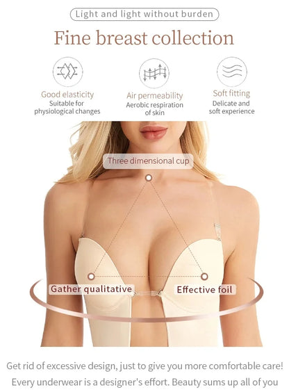 Invisible Bodysuit Women Thong Shaper Body Shapewear Sexy Deep V-Neck Backless Corset Plunge Padded Push up Slimming Underwear