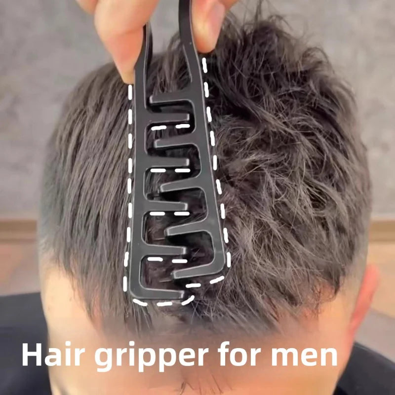 Men'S Textured Styling Comb Z Shape Hair Root Lift Volumizing Comb for Fluffy Hairstyle,Seam Covering Bangs Hairdressing Tool