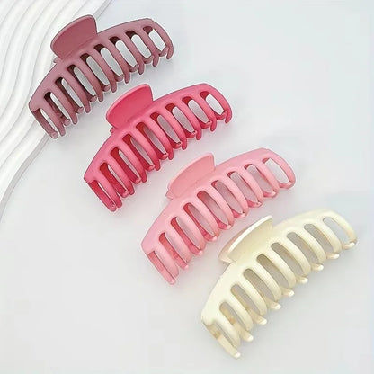 4Pcs/Set Keel 11Cm/4.33Inch Large Hair Clip Non-Slip Thick Hair Clip Matte Plastic Hair Clip Quick Bun Hair Clip Women'S Hair Ac