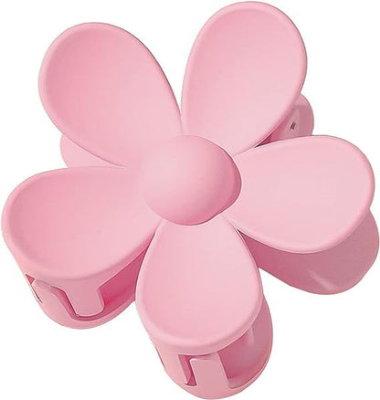 Pink Flower Hair Clip, Matte Flower-Shaped, Non-Slip, Strong Gripping Claws, Suitable for Girls with All Kinds of Hair, Small, 1 Count