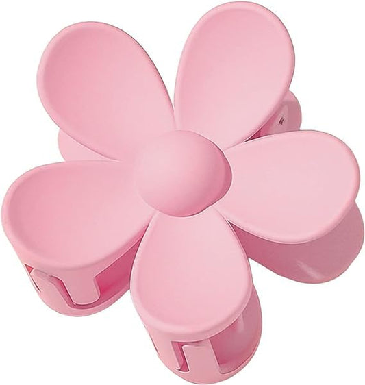 Pink Flower Hair Clip, Matte Flower-Shaped, Non-Slip, Strong Gripping Claws, Suitable for Girls with All Kinds of Hair, Small, 1 Count