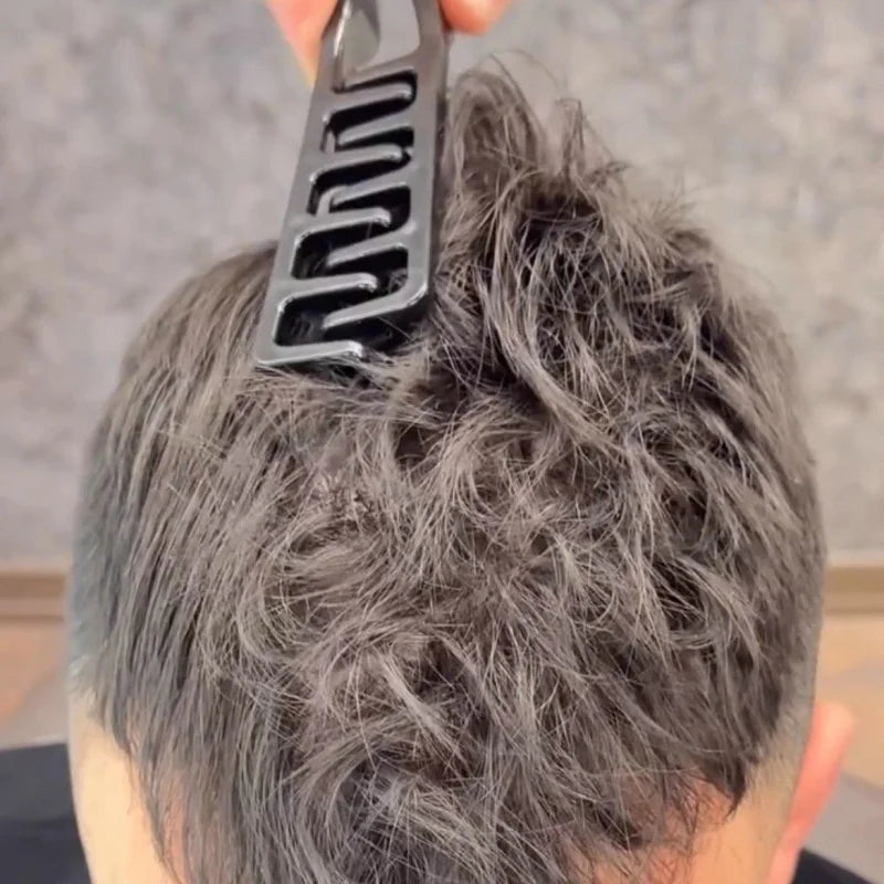 Men'S Textured Styling Comb Z Shape Hair Root Lift Volumizing Comb for Fluffy Hairstyle,Seam Covering Bangs Hairdressing Tool